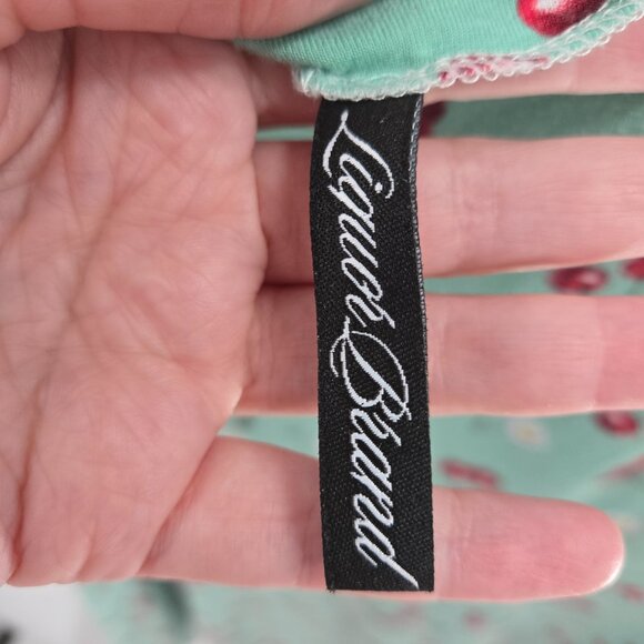 Liquorbrand Daisy Cherry Green Mini Dress Size XL - Picture 7 of 10